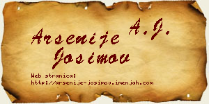 Arsenije Josimov vizit kartica